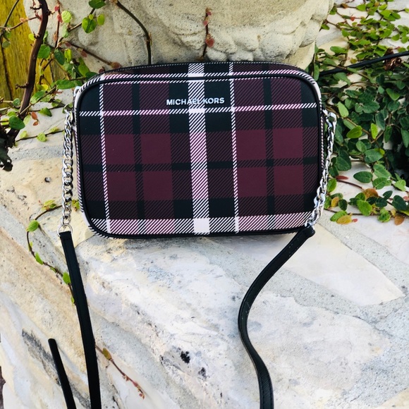 NWT Michael Kors jet set ew large plaid crossbody - Picture 1 of 6